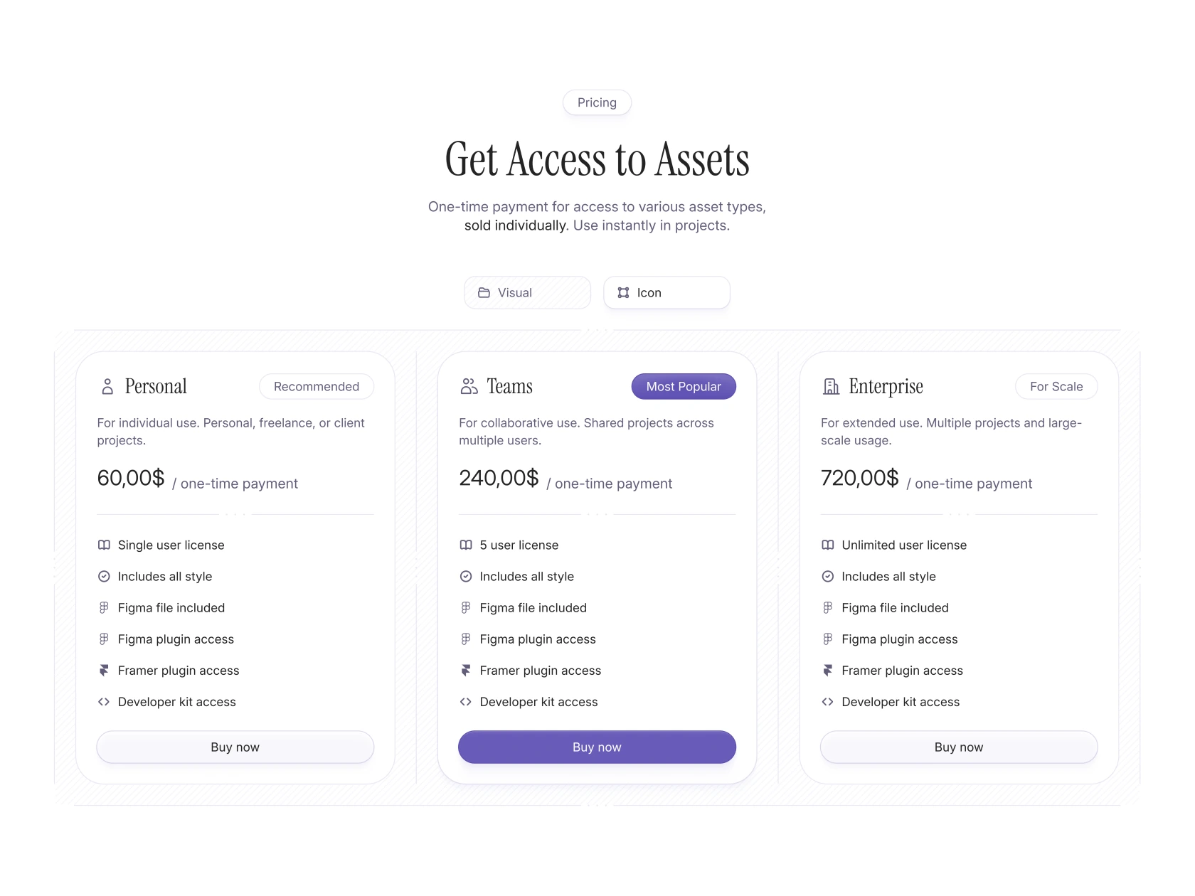 Arciel website pricing section with structured plan cards and polished conversion-focused layout.